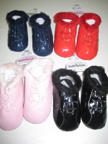 Baby Assorted Colour Shoes With Fur Trims