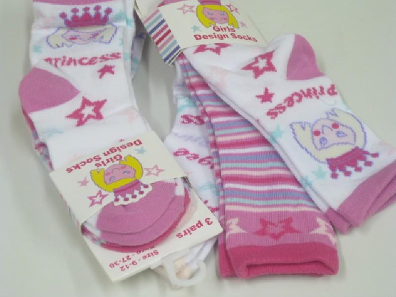 Girls Assorted Design Princess Socks