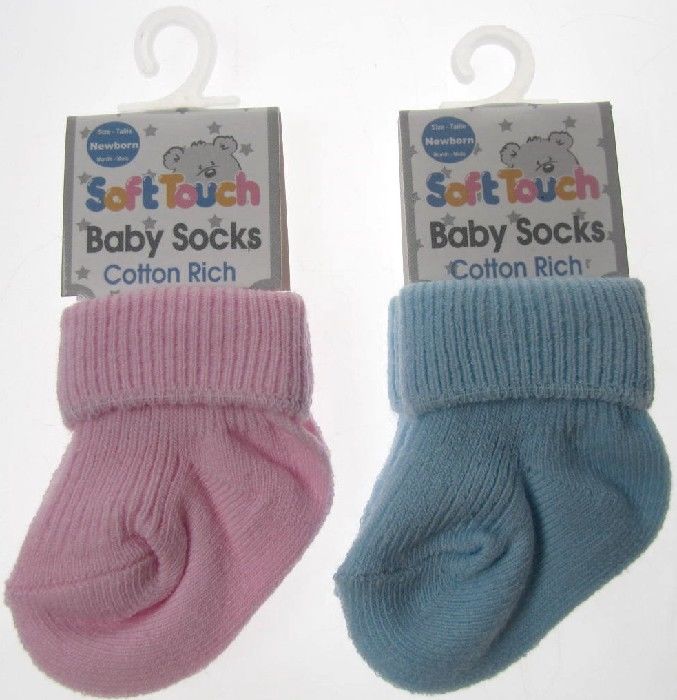 Baby Plain Pink Blue Socks