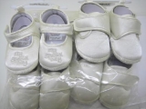 Baby White And Cream Satin Shoes