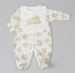 Baby 3pc Layette Gift Set - Sleepsuit, Bib And Cap