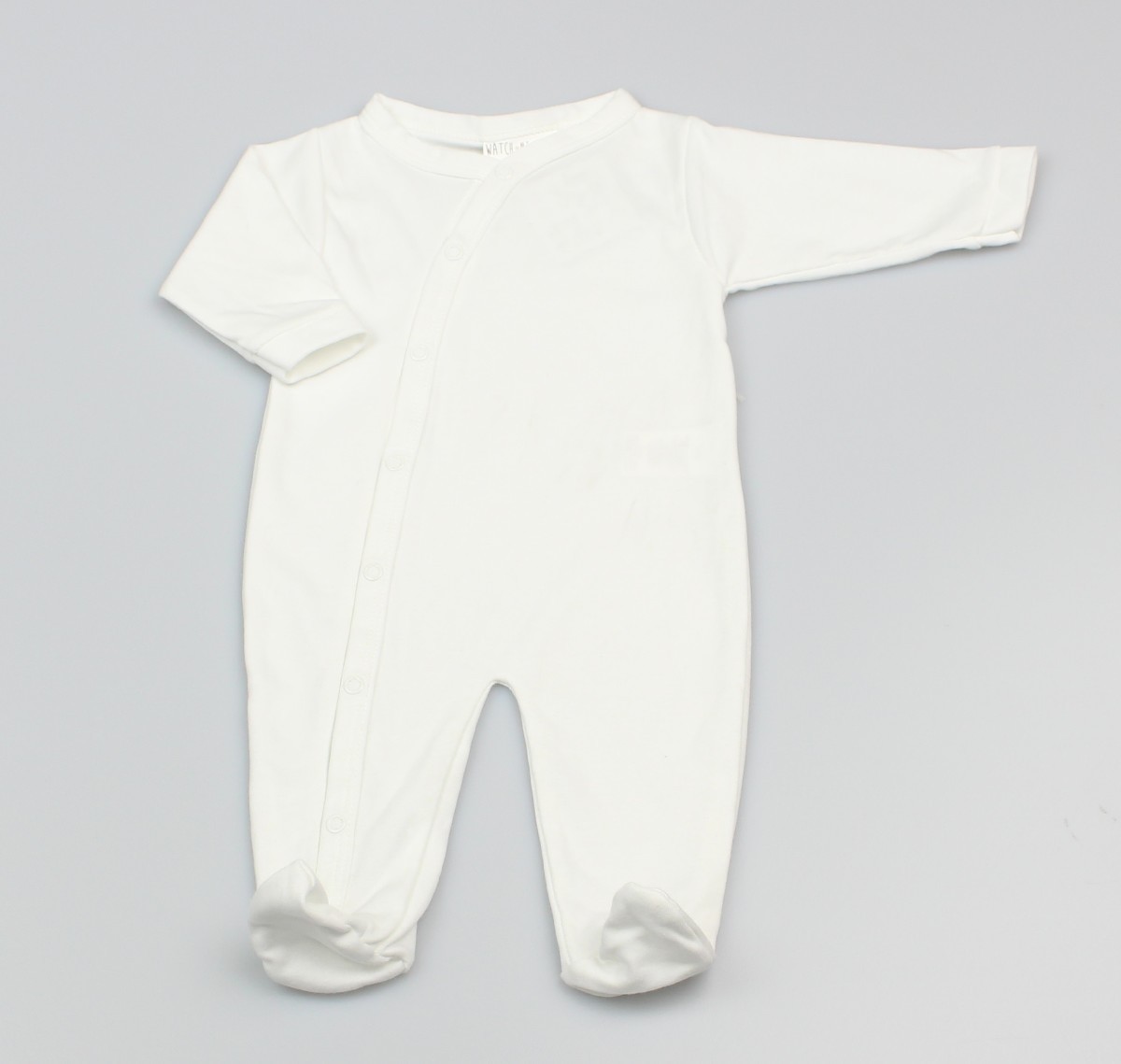 Cotton Sleepsuit Plain White