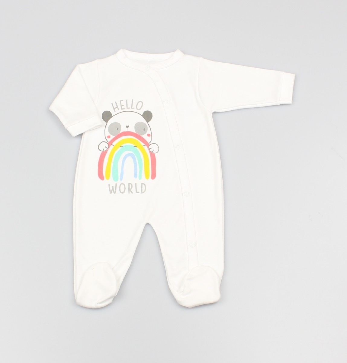 Cotton Sleepsuit Rainbow White