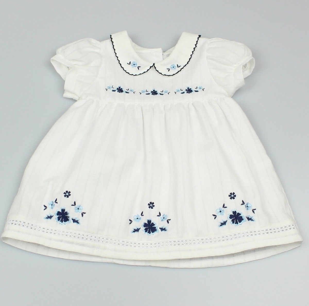 AOP Dress Lined Doby/Blue Flowers